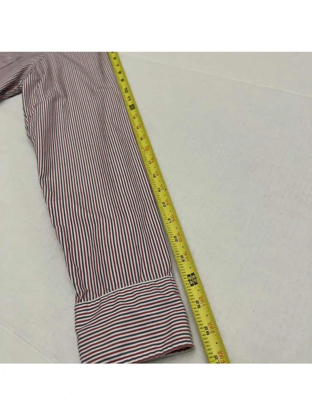 J.Crew Shirt Men's 2-Ply 100% Cotton Red White Blue Striped Long Sleeve Shirt M